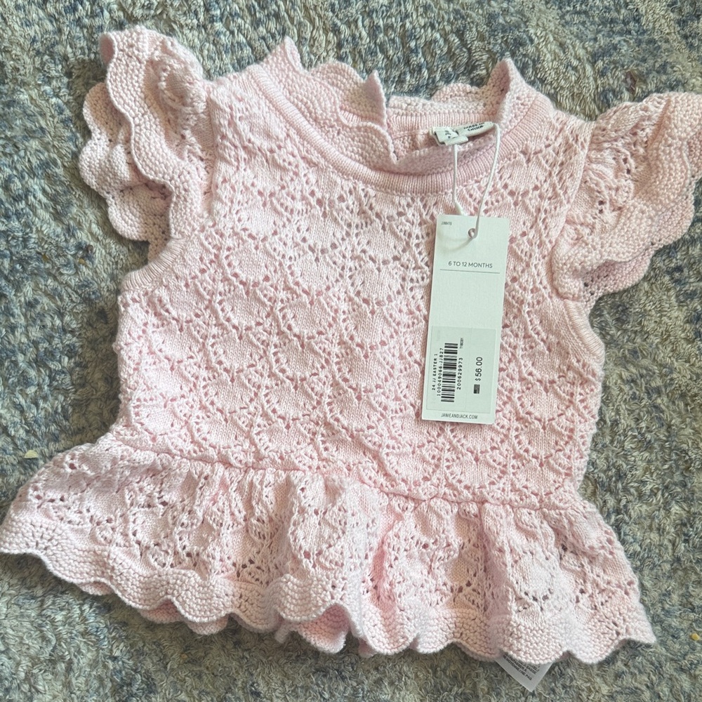 Janie and Jack NWT Pink Knit Peplum Top